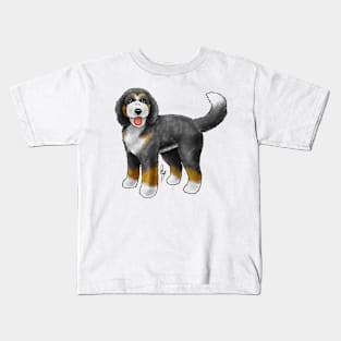 Dog - Bernadoodle - Tricolor Black and Tan Kids T-Shirt